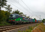 Die für die SBB Cargo International AG fahrende Siemens Vectron MS 193 257 (91 80 6193 257-3 D-ELOC) der ELL - European Locomotive Leasing fährt am 03.08.2020 mit einem KLV-Zug durch Bad