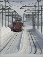 Ein GGB Zug auf Talfahrt kurz vor Riffelberg.
27. Feb. 2014