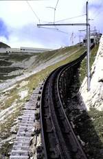Pilatusbahn (PB) Bergstrecke am 21.09.1981.