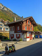 Der Bahnhof (Haltestelle) Niederried der zb – Zentralbahn (ex SBB Brünigbahn) am Brienzersee am 02.10.2011.