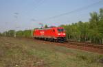 DB 185 307-6 solo unterwegs (NVR-Nummer: 91 80 6185 307-6 D-DB, DB Schenker Rail Deutschland AG, gesichtet Berlin Wuhlheide, 23.04.2009).