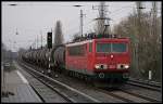 DB 155 063-1 mit Kesselwagenzug (Berlin Karow 13.04.2010)