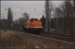 LOCON 213 / 214 003 fährt am 27.01.2012 solo am S-Bahnhof Berlin-Karow vorbei.