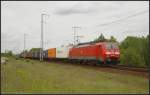 DB Schenker 189 006-0 mit Container am 10.05.2012 in der Berliner Wuhlheide