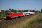 DB Fernverkehr 120 152-4 mit IC 6159 nach Berlin-Lichtenberg und 101 111 als Wagenlok am 18.06.2012 in Berlin Bornholmer Strae