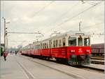 Der SZ Triebwagenzug 315 008 wartet in Divaca als Regionalzug 2649 auf die Abfahrt nach Ljubljana.