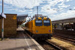Der Diagnose VT / P&T DVT Fahrwegmesszug 702 203 „Elfriede“ (99 80 9163 003-3 D-DBMP) der DB InfraGO AG (ex DB Netz AG) / DB Netz Instandhaltung – Fahrwegmessung fährt am 24 Juni 2025 auf OL-Diagnosefahrt, mit angehobenen Messp ...