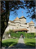 Das Chteau de Chillon von der Parkseite aus gesehen.