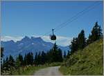 Whrend die Mountainbikefahrer die Gondelbahn nutzen, geniessen wir den Wanderweg auf die Berneuse(2045 m..M).