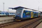In die neue Plzen Kraj Farben steht am 9 Mai 2024 GW Train Regio 841 268 in Klatovy.