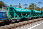 Offener 4-achsiger Drehgestell-Sch�ttgutwagen mit dosierbarer Schwerkraftentladung 33 54 6985 262-8 CZ-MBC der Gattung Faccns der MBC (Transports de la r�gion Morges–Bi�re–Cossonay, ex BAM
