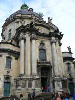 Der Dominikaner Dom, Museynaplatz, Lviv, Ukraine 04-05-2014.