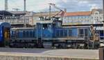 E-LOK 460 032, ex V46, der Ungarischen Staatsbahn, als Verschub Lokomotive im Bahnhof Budapest Keleti im Einsatz.