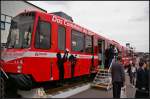 Bei dem SWB 7463 handelt es sich um eine komplette Modernisierung eines B80C Hochflur-Gelenktriebwagen der Stadtwerke Bonn.